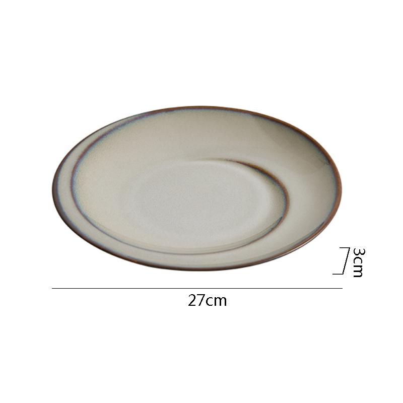 Spiral Gray Blue Plate Kiln Changes Ceramic Tableware Steak Plate Dessert Plate Barbecue Plates Molecular Cooking Tableware