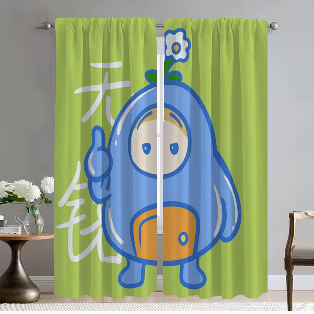 FALL GUYS Halloween Decoration Curtains Child Room Home Interior Curtains for Living Room Partition Window Curtain Shades Camera