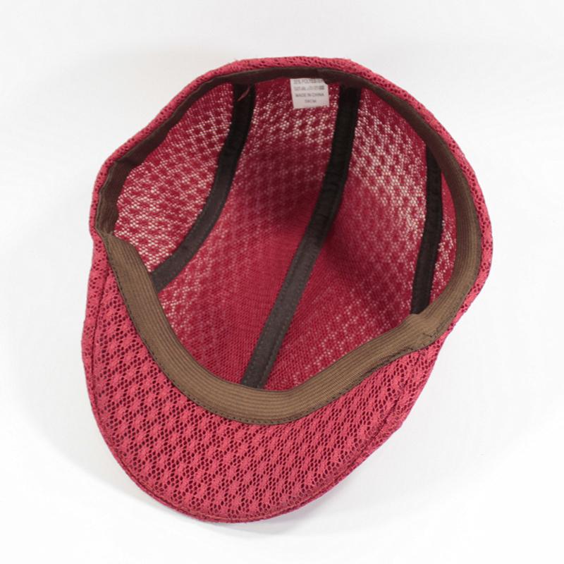 Breathable Summer Sun Hat Solid Color Hollow Duck Tongue Hat Mesh Beret Peaked Cap