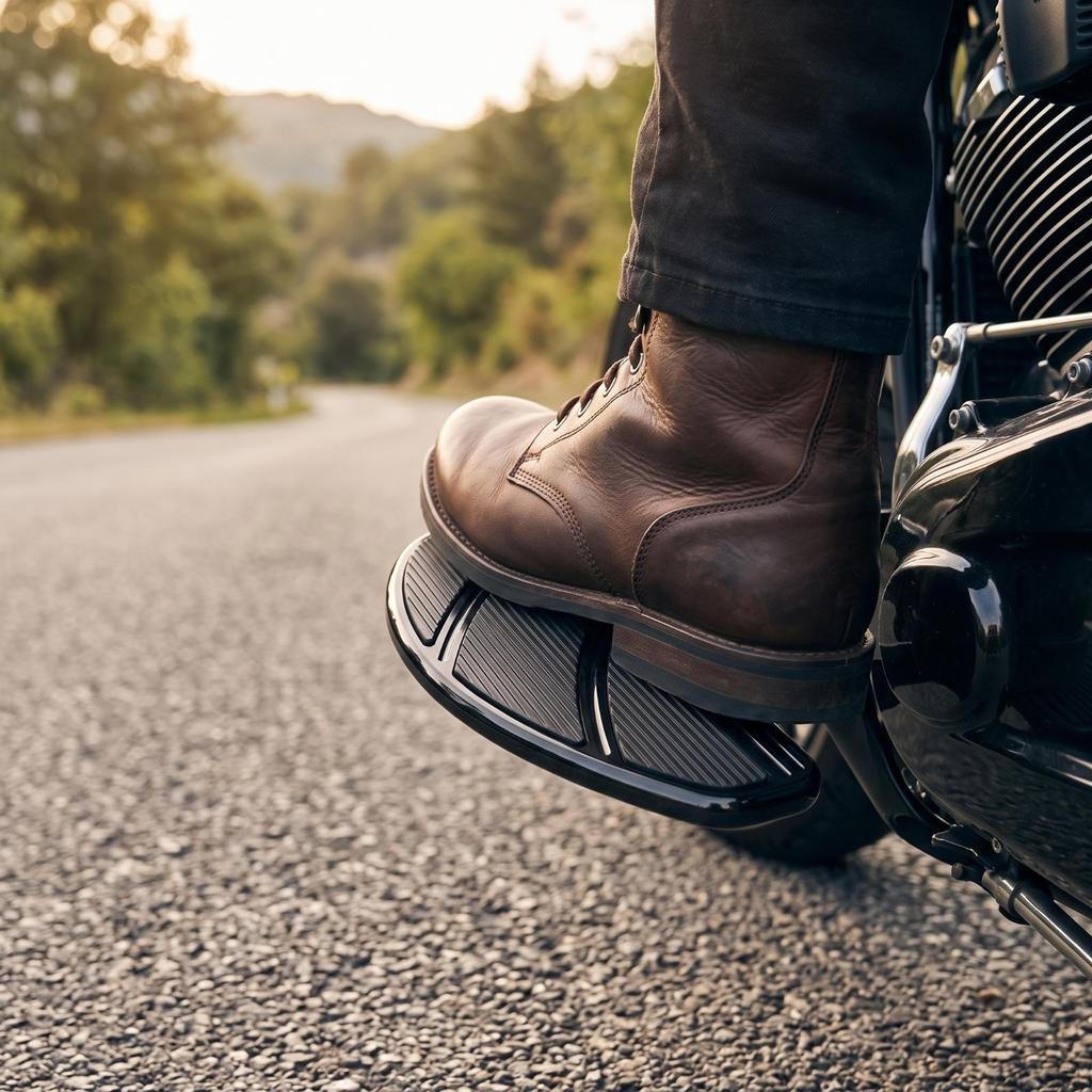 Footboards with Mounting Brackets | Ribbed Rubber Surface, Wide deck Design, Motorcycle Footboards,