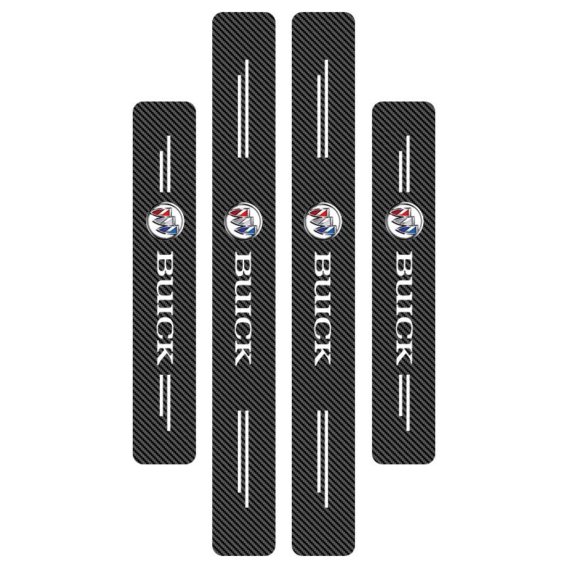 4-teiliges Set Einstiegsleisten-Schutzaufkleber aus Kohlefaser, kratzfest, passend für Buick Enclave, Regal, Lacrosse, Encore, Excelle und Envision