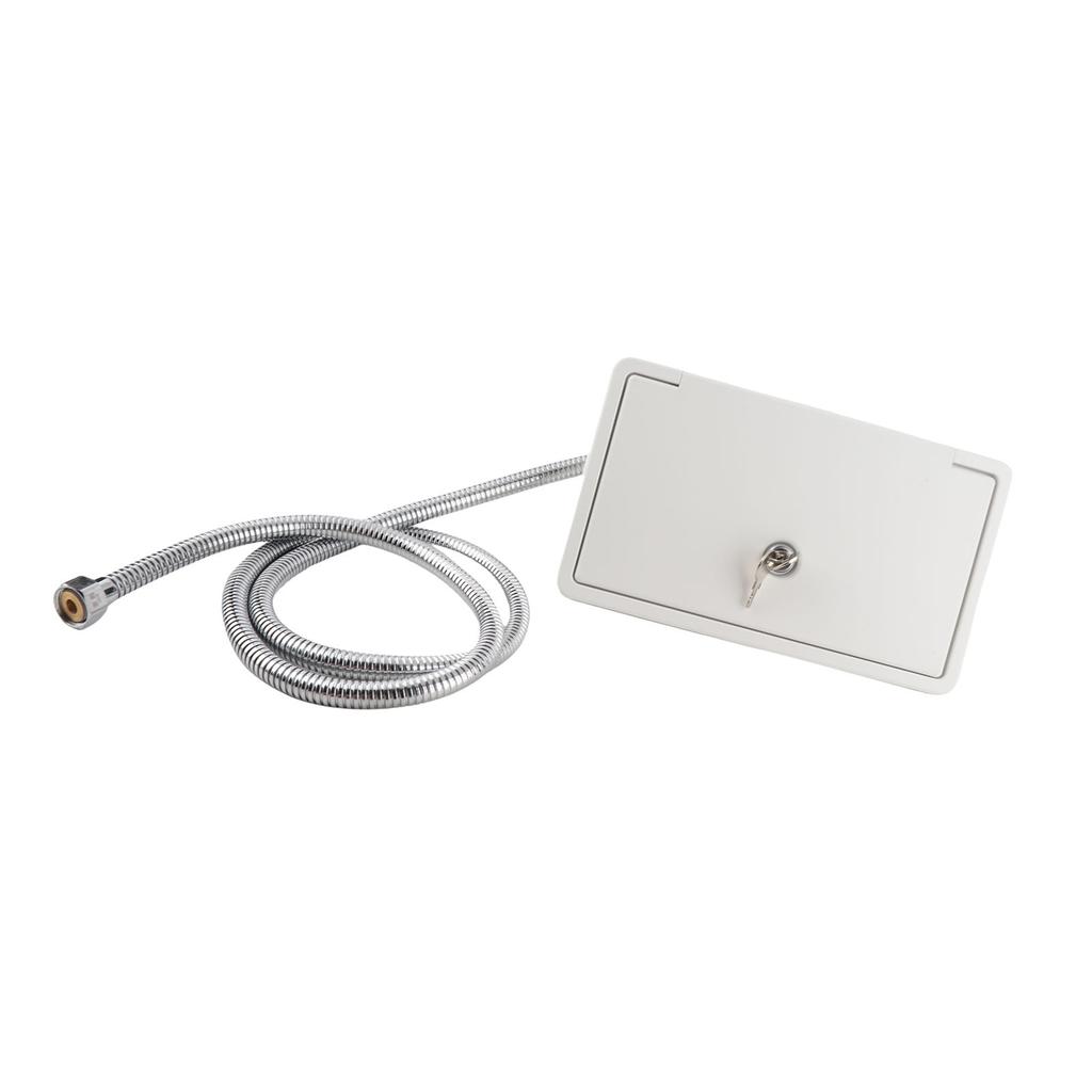 Exterior Shower Box Kit 1.5m Metal Hose Outdoor Washing Spray Box Set for Rv Campervans Trailer Boats Yachts