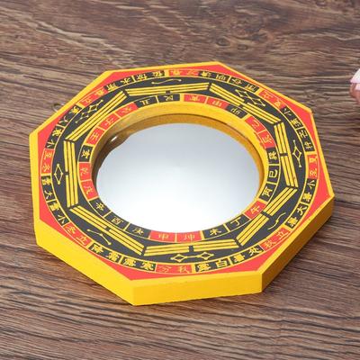 Stainless Steel Mirror Face Chinese Convex Dent Bagua Mirror Bagua Wooden Mirror  Office Decoration