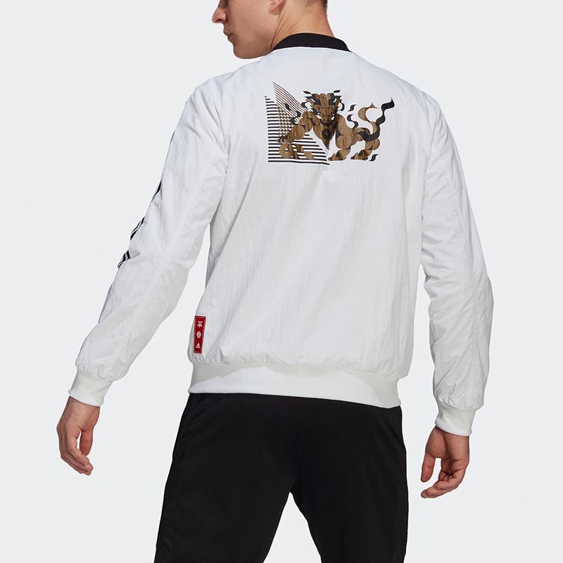 adidas Series Juve Cny Bomber Juventus Soccer/Football Sports Printing Jacket White Men's GU6962