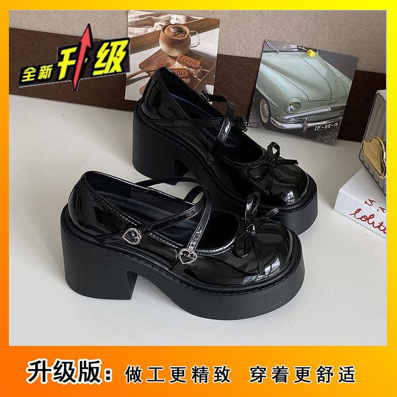 Leather Shoes 2025 Summer New Heightening Retro Mary Jane Shallow Mouth with Skirt Versatile Small Single Shoes