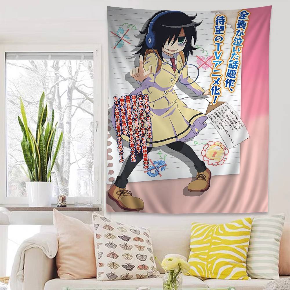 Anime Watamote Kuroki Tomoko Colorful Tapestry Wall Hanging Bohemian Wall Tapestries Mandala Wall Hanging Sheets