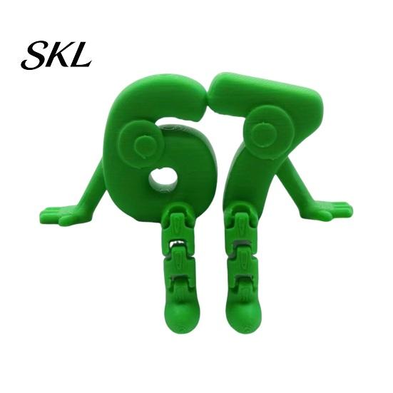 One-piece Integrated Molding Figure 3D Printed Movable Joint Number 6 & 7 Figurine Ornaments, Desktop Art Sculpture, Decorative Ornament Digit Statue,