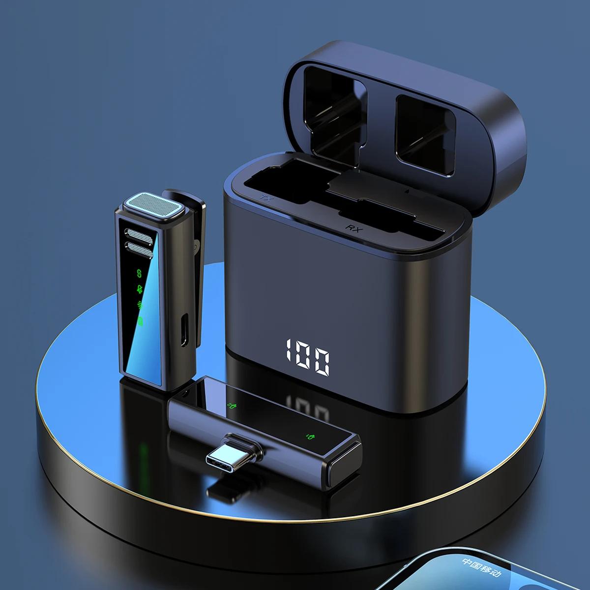 

J88 профессиональный беспроводной петличный микрофон для iPhone Android ПК прямая трансляция игр аудио видео запись мини-микрофон чёрный