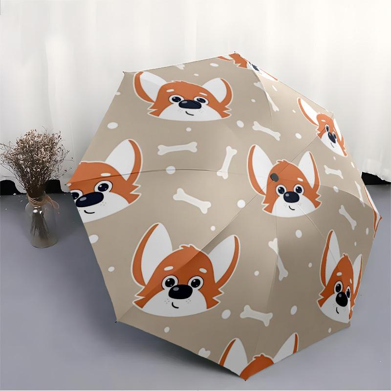 1pc Corgi Pattern Automatic Folding Umbrella. Portable Collapsible Design, Best Birthday Festival Gift Yy250924137