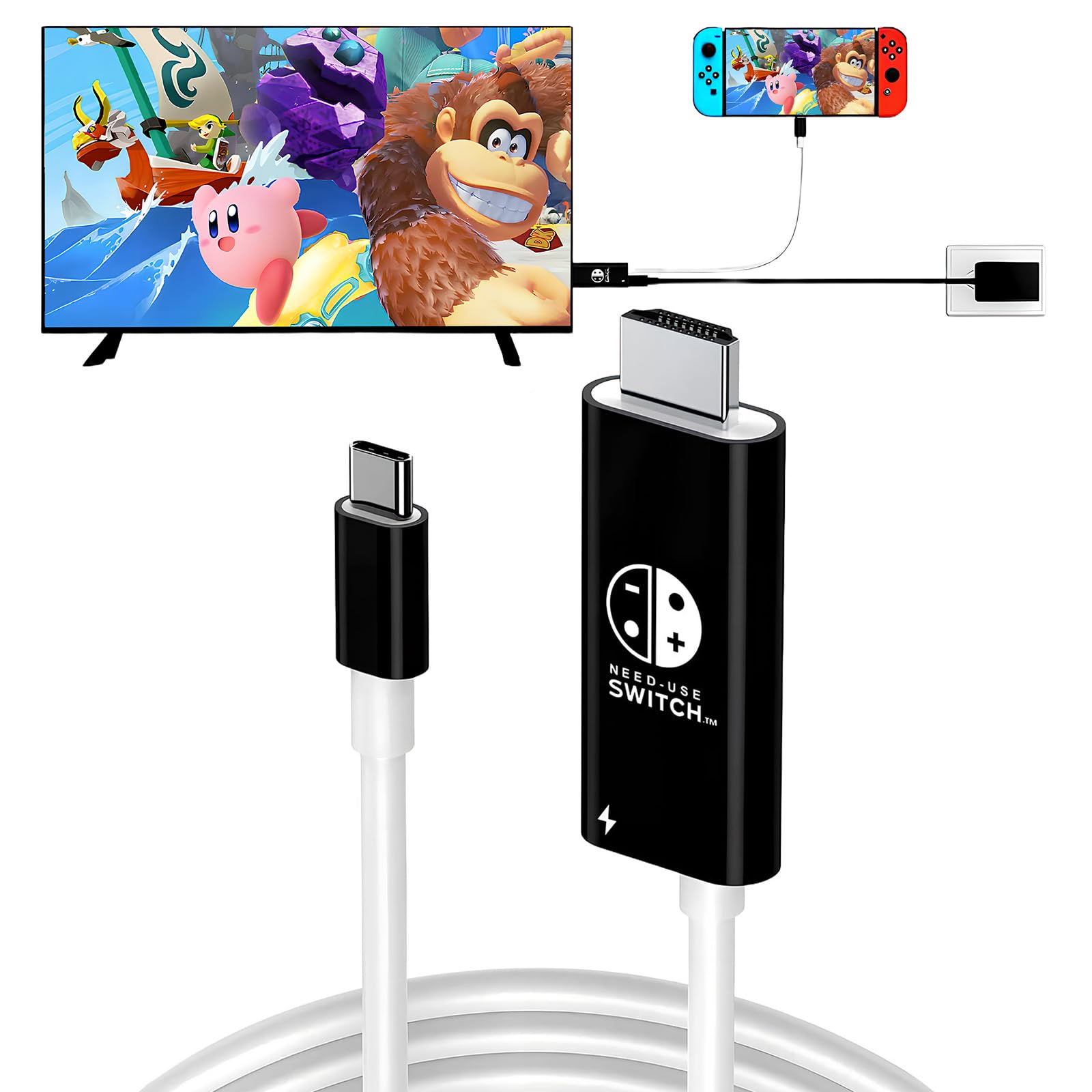 

Оригинальный вывод Switch напрямую на ТВ через HDMI 4K 1080 HDMI PD напрямую на ТВ Портативный для бизнеса Совместим со Switch и другими Док-станция, Type-C, & чёрный