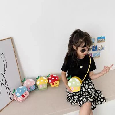1-8PCS Sac bandoulière pour enfants Mignon Portefeuille dessin animé champignon pour enfants Sac à bandoulière Mini Portefeuille décontracté Accessoire style coréen