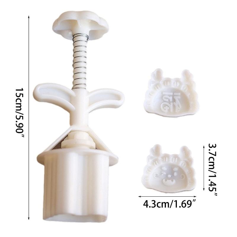Dragon Dumpling Mooncake Press Mold Cookie Stamps Chinese MidAutumn Moon Cake Makers Decoration Tool for DIY Cookie