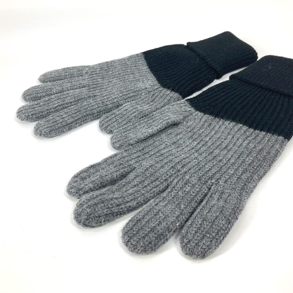 Dior 213MG01AT481 Logo CD Bicolor Accessories Gloves Wool Black/gray