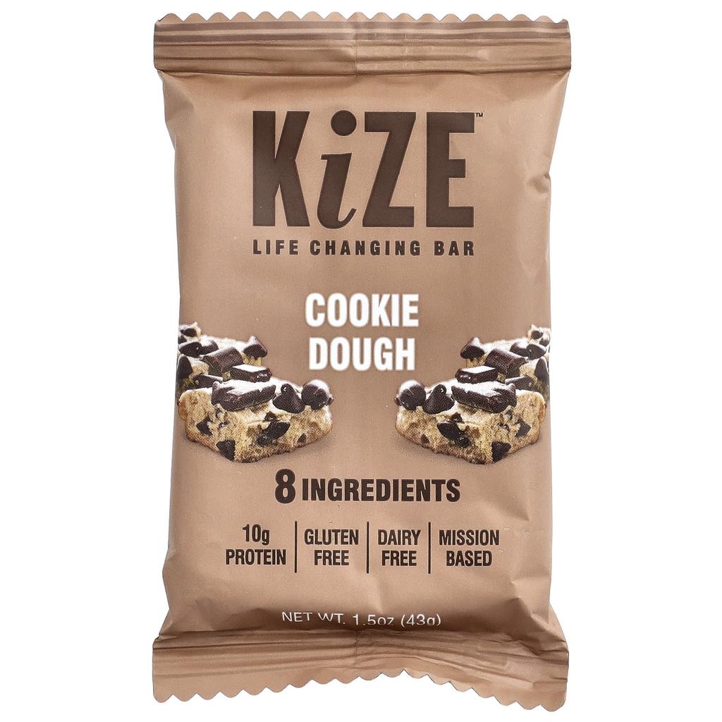 KiZE Life Changing Bar, Cookie Dough, 10 Bars, 43g (1.5oz) Each
