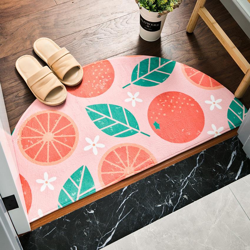 Cute Cartoon Floor Mats Home Door Non-slip Floor Mats Bedroom Kitchen Bathroom Semicircular Door Mats Floor Mat In The Room