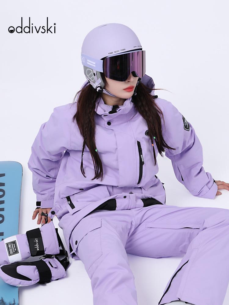 Oddivski Unisex Ski Suit: Trendy, Waterproof, Windproof, and Insulated for Snowboarding, Mountaineering, and Hiking