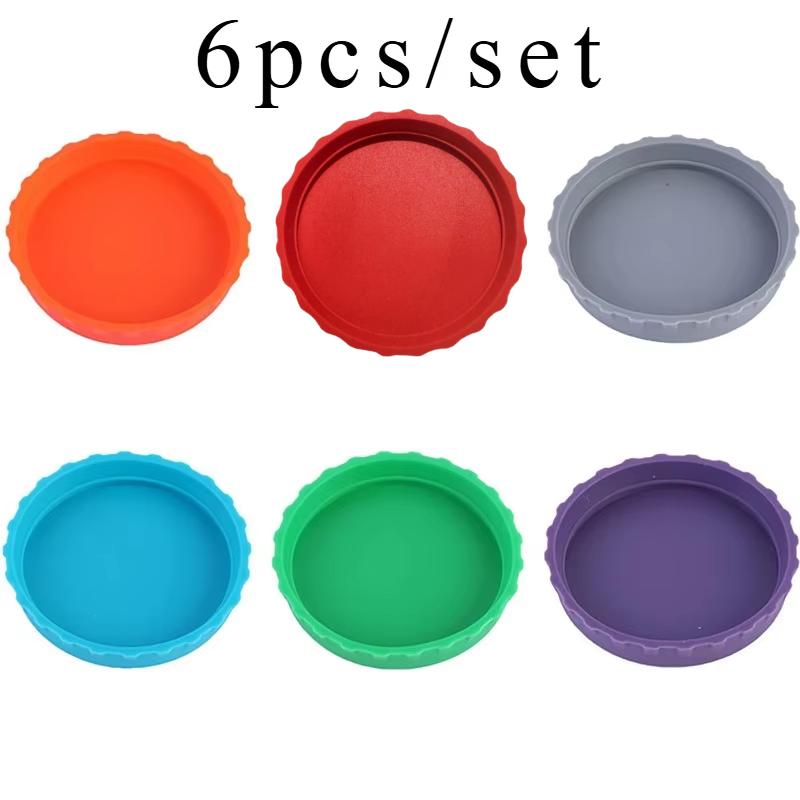 6 Pack Reusable Silicone Soda Can Lids Protective Covers Fit Standard Beer Juice Drink Cans For Home Kitchen Bar Daily Use