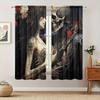 Couple Skeleton Art Printed Curtain Home Decor Window Treatment Bedroom Kitchen Living Room Made Of Polyester With Rod Pocket Washable Ready