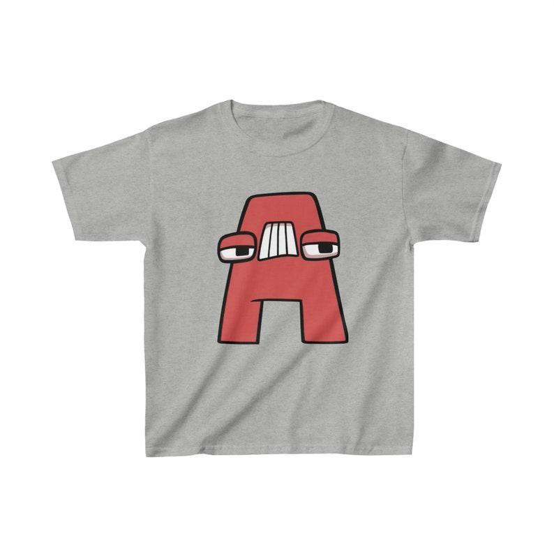 Alphabet Lore Letter A Kids Tee, Soft Cotton YouTube Shirt 150