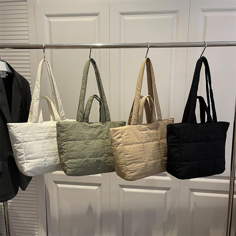Large-capacity Nylon Cotton Coat Small-sized Commuter Embroidery Strap Crossbody Bag