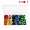 1200pcs Tubular Terminal Block Connector Wire Terminal Kit Insulated Cord Pin End Terminal Electrical Crimper Terminator