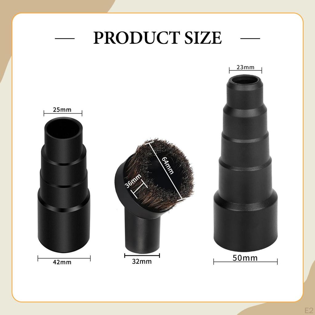 3 Pieces Vacuum Hose Adapter Brush Attachment PVC Replace Parts for