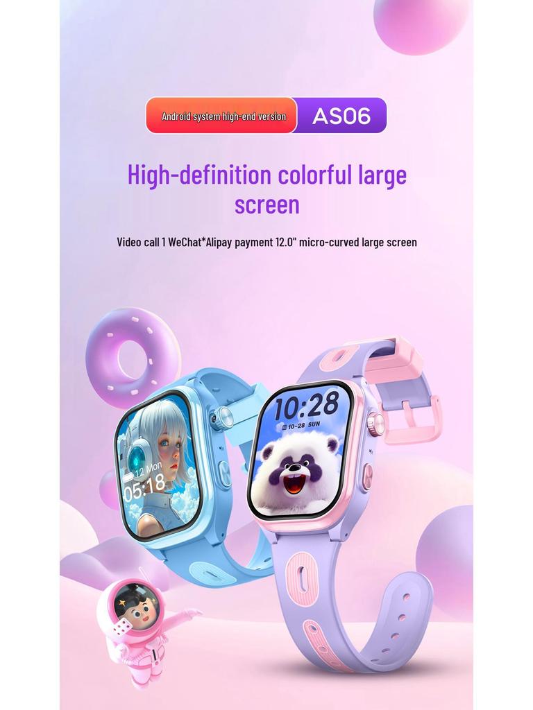 AS06 Kids' 5G Smartwatch with Card Slot & Positioning