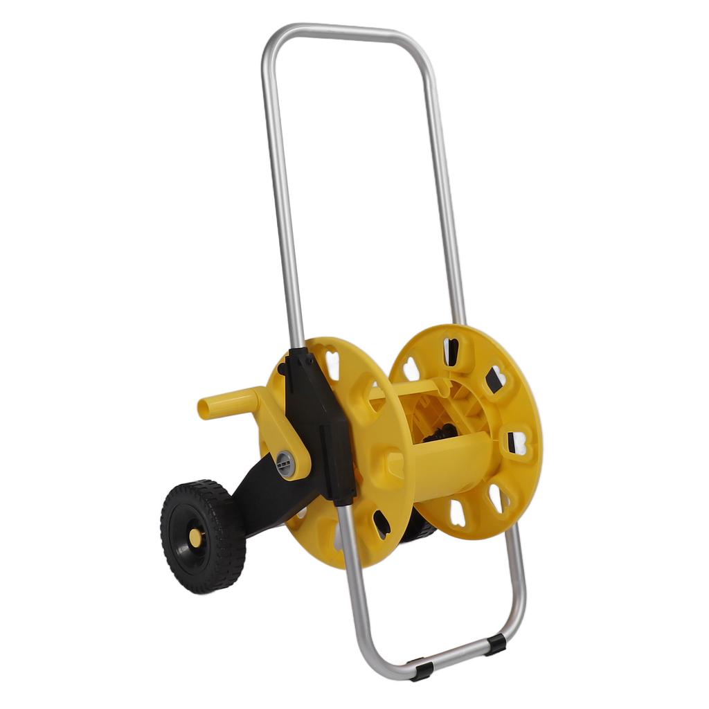 Hose Reel Cart Garden Hose Cart Heavy Duty Aluminum Water Hose Reel with Anti Slip Wheels for Yard Garden Lawn, Fits 35m Pipe with 17mm External Diam