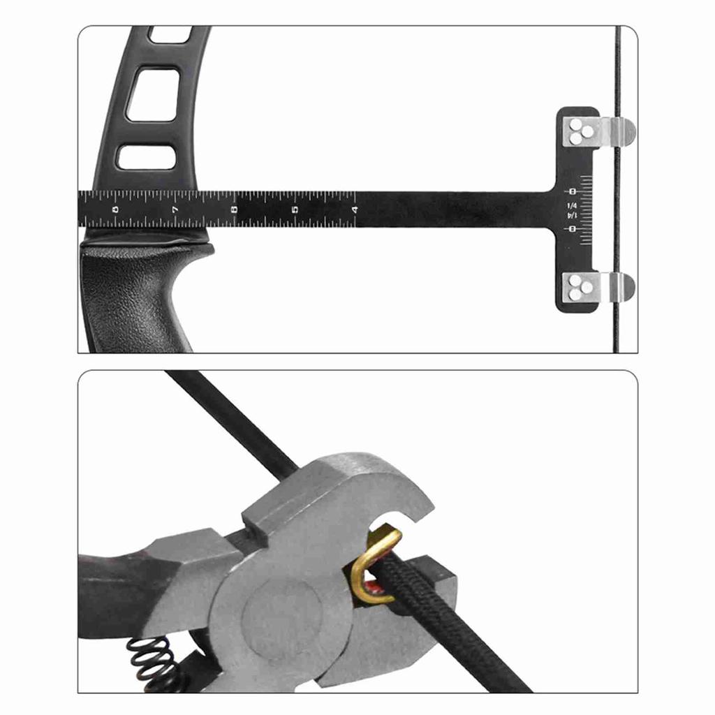 Archery Adjustment Tool Bow String Nocking Points Pliers T Squares Tuning Ruler for for Recurve and Compound Bowstring