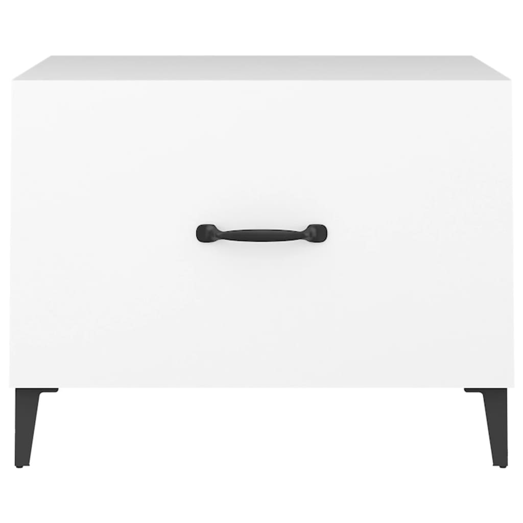  Coffee Table with Metal Legs, White, 50x50x40 Cm