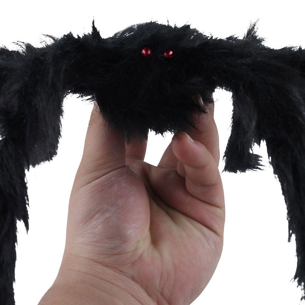 Horror Atmosphere Prank Props Bar Ornament Halloween Decoration Black Plush Spider Haunted House