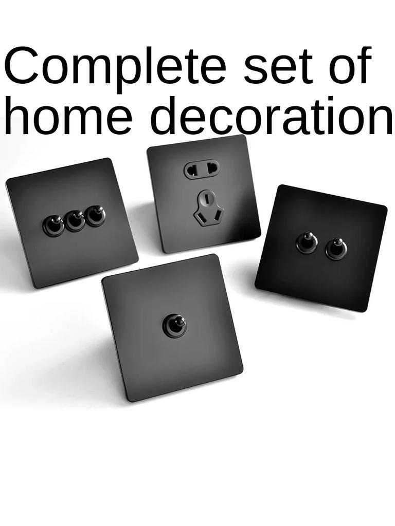 Depoguye High Quality Retro European Lamp Switch Socket, Stainless Steel Brass Toggle Switch Plate, Household Wall Lamp Switch