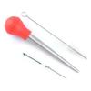 Kitchen Stainless Steel Turkey Baster for Cooking Food Grade Syringe with Silicone Suction Bulb Needle Cleaning Brush