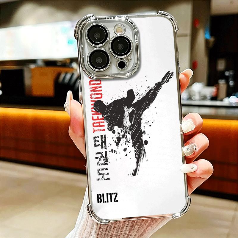 Taekwondo Kungfu Desgin Soft Phone Case For iPhone 15 16 17 Air 14 Pro Max 16E Plus 13 12 Mini Plating Anti-Fall Fundas