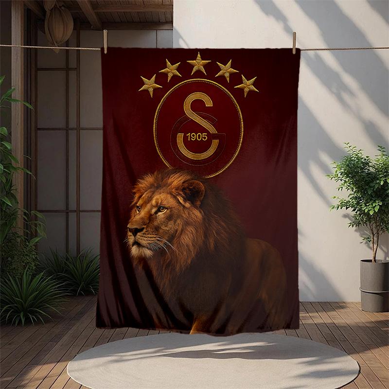 Galatasaray Flannel Blanket Soft Warm All-Season Throw, Design for Camping, Car Travel, Hiking Sofa, Bed, Office Perfect Gift for Parties
