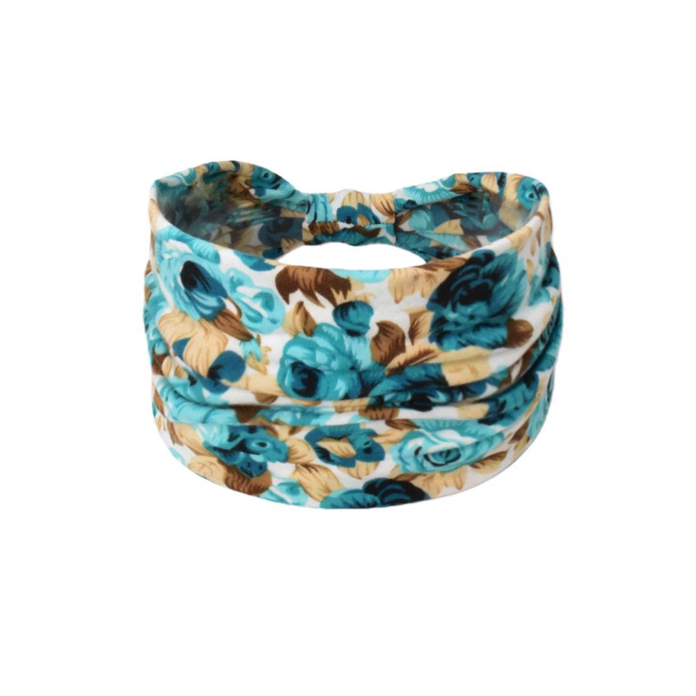 Women's Paisley Sport Yoga Headband - Sweat-Absorbing, Elastic Cotton, Bohemian Style
