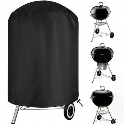 Pokrowiec na grill węglowy Tkanina Oxford Okrągły ochraniacz na grill Odporny na rozdarcia Wodoodporny pokrowiec na grill do barbecue ze sznurkiem do ochrony w każdą pogodę