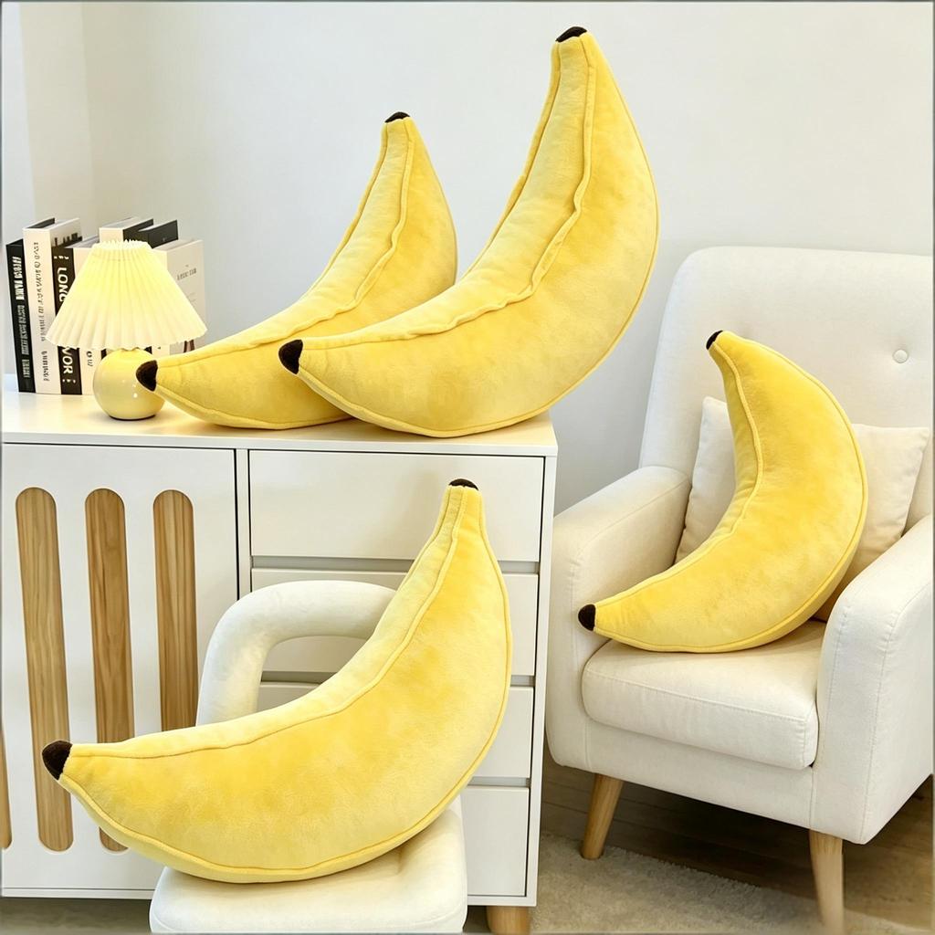 60/80cm Realistisches Bananen-Stofftier Frucht-Stoffpuppe Langes Kissen Schlafzimmer Wohnzimmer Haus Kunst Dekor Ornament Geschenk Kinder Junge Mädchen