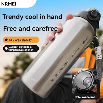 Stainless Steel Water Bottle Insulated Tumbler 316 Outdoor Drinking Cup Portable with Straw Sport Vacuum Flasks Thermos Mug