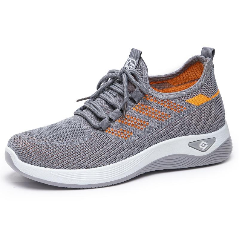 Shoes Women's Flying Woven Casual Shoes, a Breathable Single Shoe, Soft-soled Comfortable Shoes, Women's Simple Lace-up Mesh Shoes
