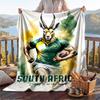 Warme Flanelldecke Springboks Rugby Muster, Leichte Bequeme Überwurfdecke für Bett Sofa Nutzung