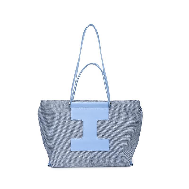 

New niche design shoulder handbag commuting large capacity tote bag texture commuting large bag computer bag синій
