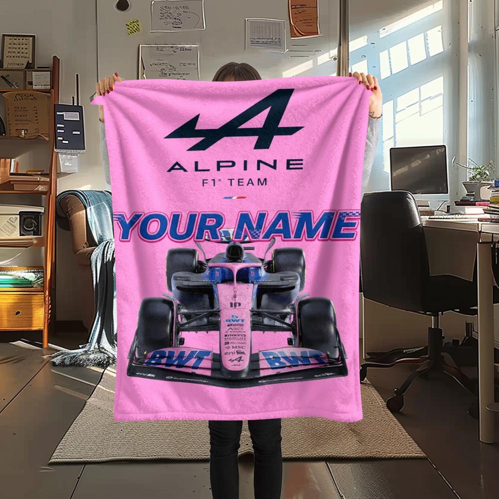 1PC Custom Name Alpine Patterned Flannel Blanket Suitable For All Seasons for Home Decor Warmth and Comfort Gifts Holiday Present