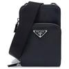 Saffiano Leer Schouder Crossbody Taille Tas Heren tassen Zwart 2ZH126-053-F0002