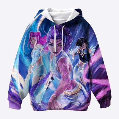 Lässiges Sweatshirt für Mädchen, Kinder-K-Pop Demon Slayer Hoodie im neuen Filmstil, vielseitiger trendiger Pullover