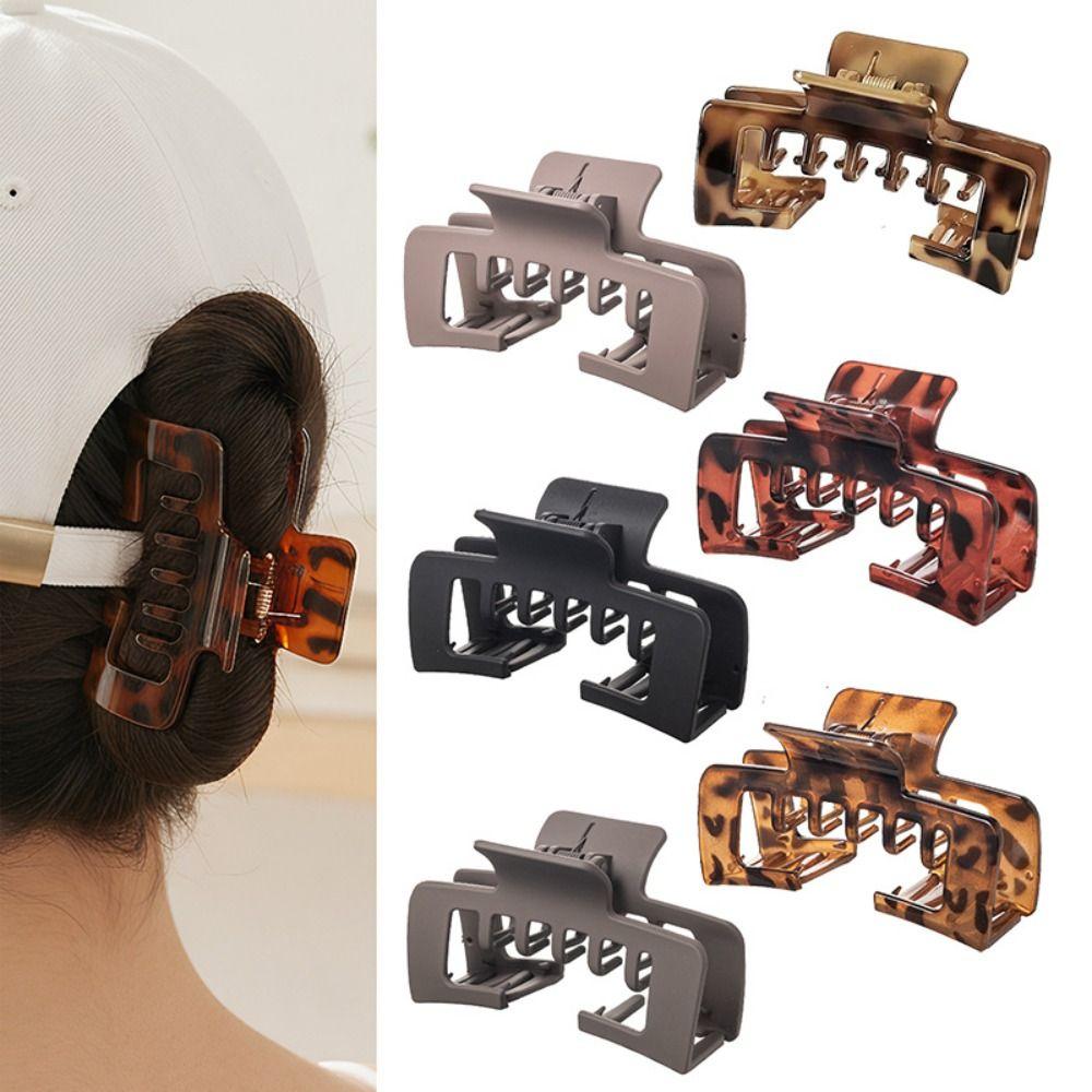 Non-Slip Hat-Friendly Hair Claw Hairpin Large Size Shark Clip Fashion Square Hair Clip Female