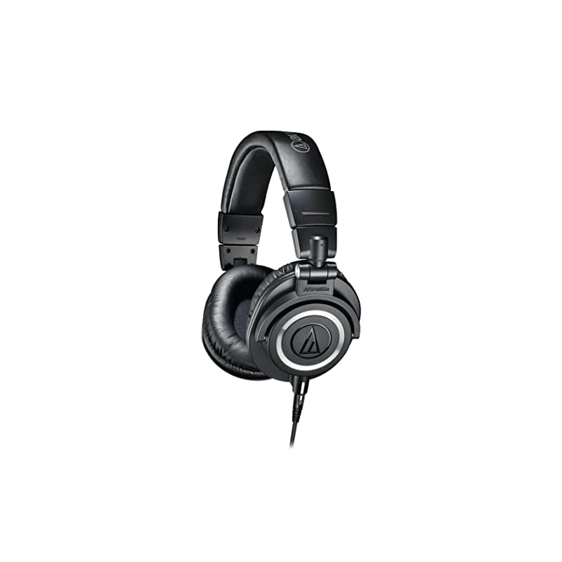 Audio-Technica ATH-M50x Professional Wired Monitor Headphones for DTM, Recording, Mixing, Mastering, and Home Recording (Black) [Official Japanese