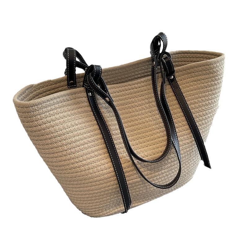 Women's Large Capacity Straw Woven Shoulder Tote Bag - Summer 2025 New Style
