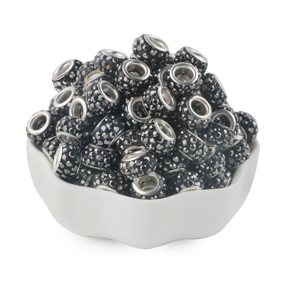 20Pcs 11.5mm Round Rhinestone Crystal Glass Big Hole Beads For Jewelry Making Charms For Bracelet Earrings Jewelry Accessories
