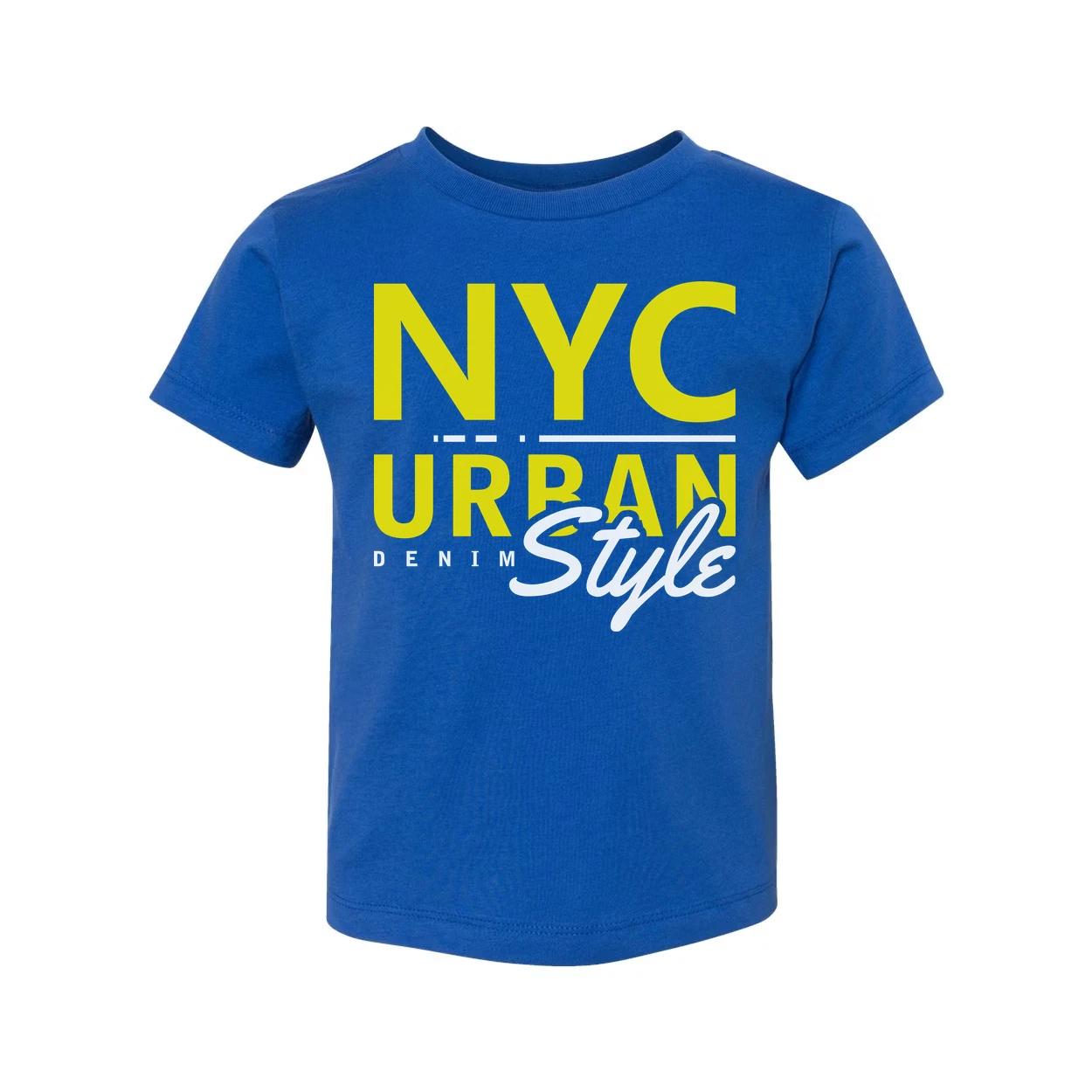 

NYC Urban Style Graphic T Shirt Unisex Cotton With Denim Inspired Logo Design M